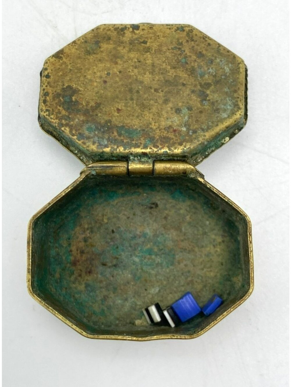 Mosaic Glass Brass box Trinket Italian Italy Vintage Antique Victorian Floral - Picture 7 of 8